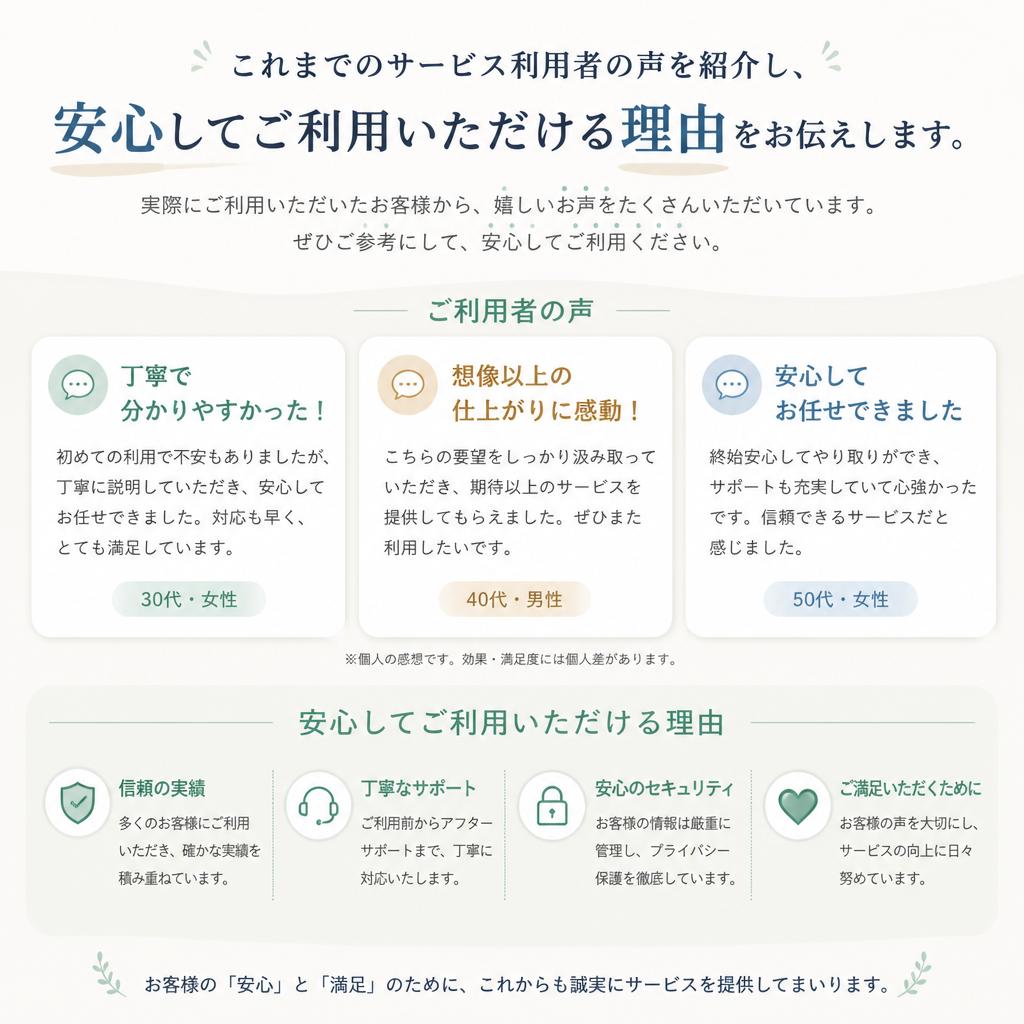 お客様の声 - 実績と信頼の証明