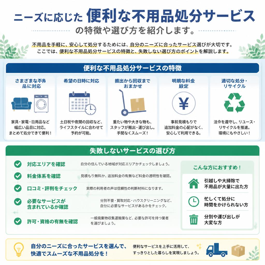 おすすめの不用品処分サービス