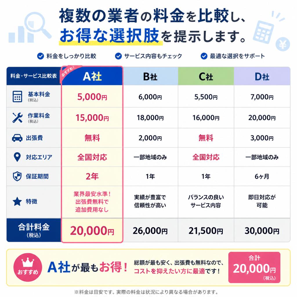 料金比較 – どこが一番お得？