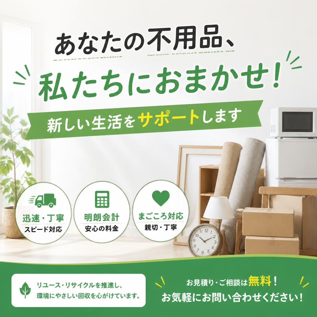 あなたの不用品、私たちにおまかせ！新しい生活をサポートします