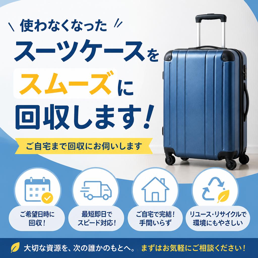「使わなくなったスーツケース」をスムーズに回収します！
