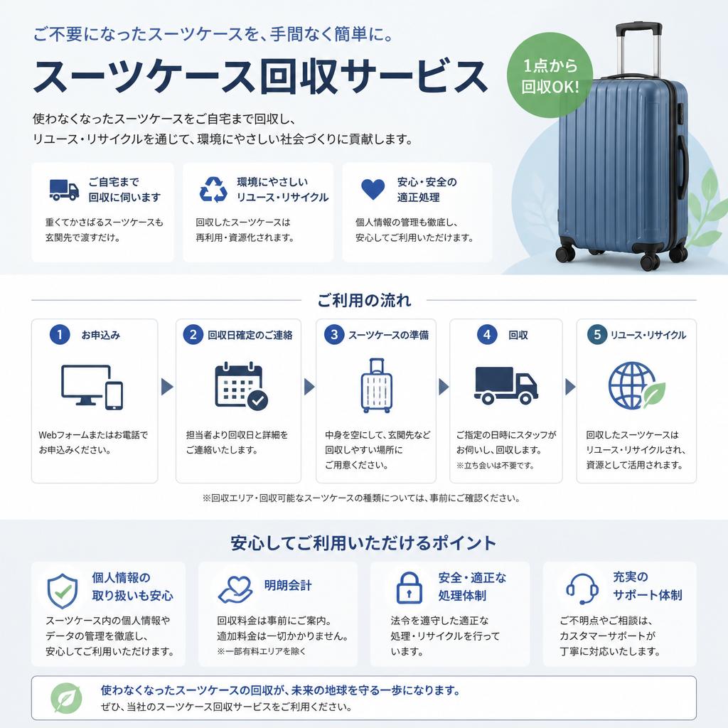 専門的なスーツケース回収サービス